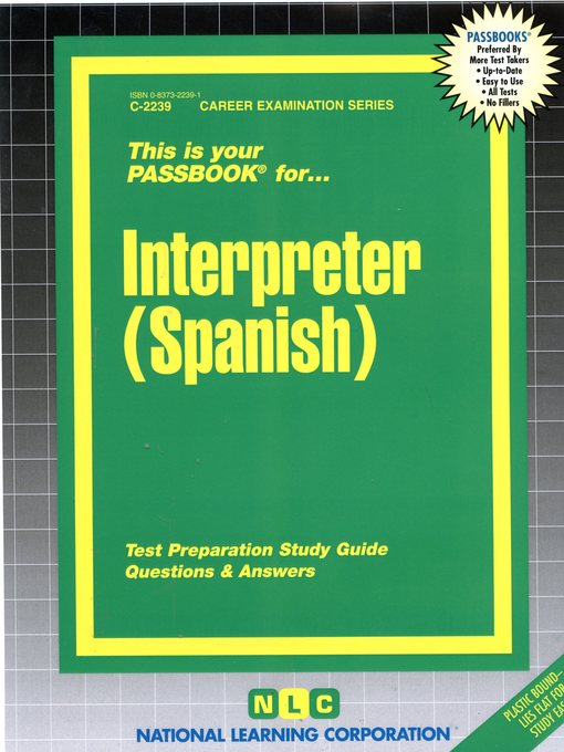 Title details for Interpreter (Spanish) by National Learning Corporation - Available